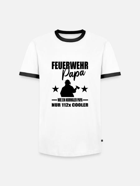 Feuerwehr - Männer Kontrast-T-Shirt - Weiß/Schwarz