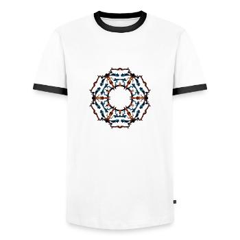 Flower - Männer Kontrast-T-Shirt - Weiß/Schwarz - Vorne - AI Model Female 172 light (172cm) & AI Model Male 178 dark (178cm)