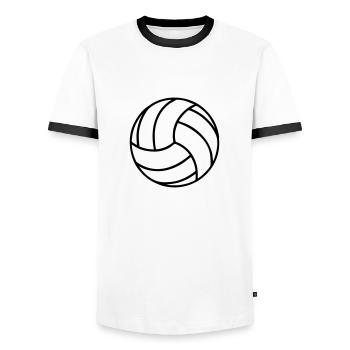 Volleyball - Men's Ringer Shirt - white/black - Front - AI Model Female 172 light (172cm) & AI Model Male 178 dark (178cm)