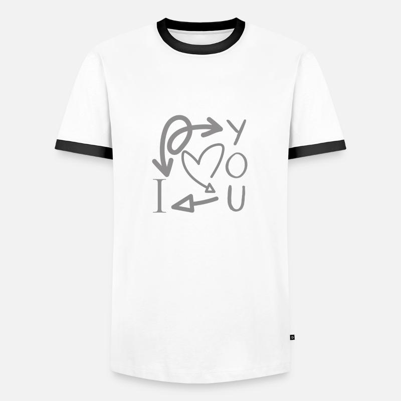 Ich liebe dich - Männer Kontrast-T-Shirt - Weiß/Schwarz