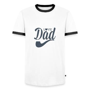 Liebe Papa - Männer Kontrast-T-Shirt - Weiß/Schwarz - Vorne - AI Model Female 172 light (172cm) & AI Model Male 178 dark (178cm)