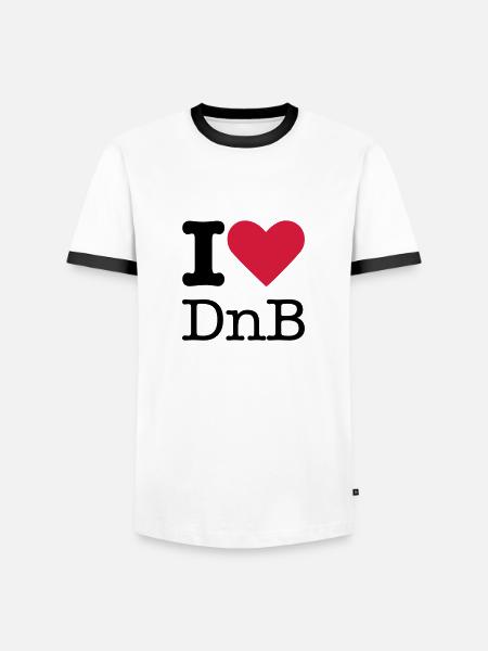 I Love DnB - Men's Ringer Shirt - white/black