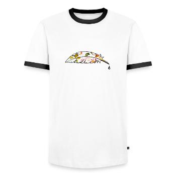 feder - Männer Kontrast-T-Shirt - Weiß/Schwarz - Vorne - AI Model Female 172 light (172cm) & AI Model Male 178 dark (178cm)