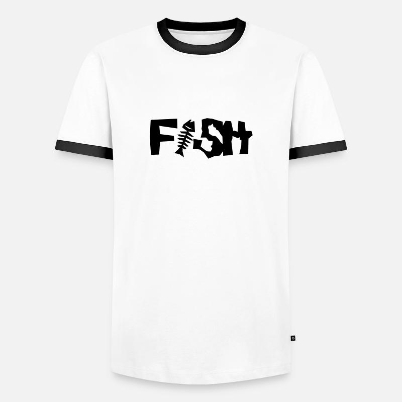 fisch - Männer Kontrast-T-Shirt - Weiß/Schwarz