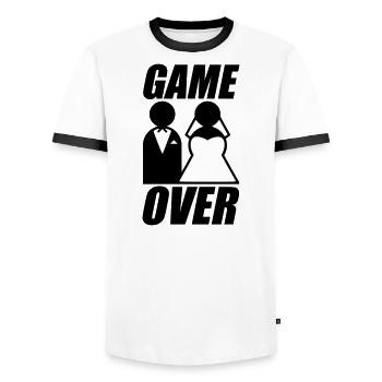 Bachelor party Bachelor party - T-shirt contrasté Homme - blanc/noir - Devant - AI Model Female 172 light (172cm) & AI Model Male 178 dark (178cm)