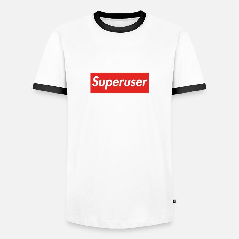 Super-User - Männer Kontrast-T-Shirt - Weiß/Schwarz