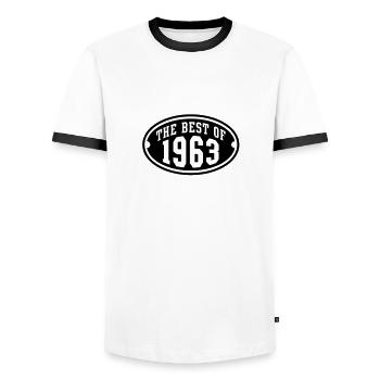 THE BEST OF 1963 - Birthday Geburtstag Design - Männer Kontrast-T-Shirt - Weiß/Schwarz - Vorne - AI Model Female 172 light (172cm) & AI Model Male 178 dark (178cm)