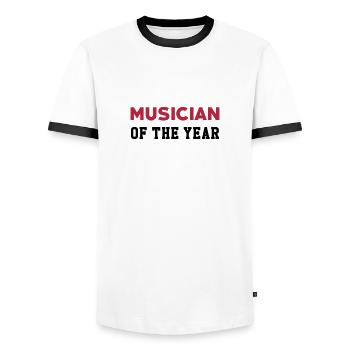 Musik / Musiker / Music / Musician - Männer Kontrast-T-Shirt - Weiß/Schwarz - Vorne - AI Model Female 172 light (172cm) & AI Model Male 178 dark (178cm)