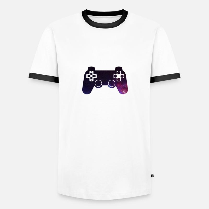 Controller Galaxy - Men's Ringer Shirt - white/black