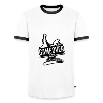 Hochzeit Loading 2024 Game Over - Männer Kontrast-T-Shirt - Weiß/Schwarz - Vorne - AI Model Female 172 light (172cm) & AI Model Male 178 dark (178cm)