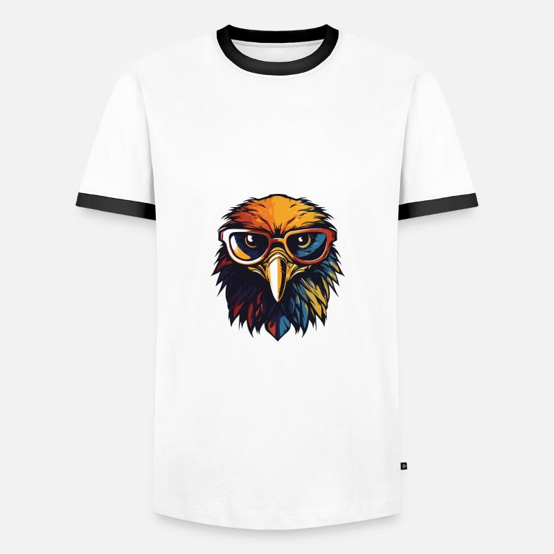 Eagle Cool Head Party - Men's Ringer Shirt - white/black