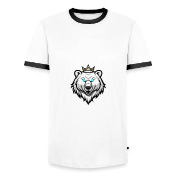 Tête d’ours polaire Couronne d’ours polaire - T-shirt contrasté Homme - blanc/noir - Devant - AI Model Female 172 light (172cm) & AI Model Male 178 dark (178cm)