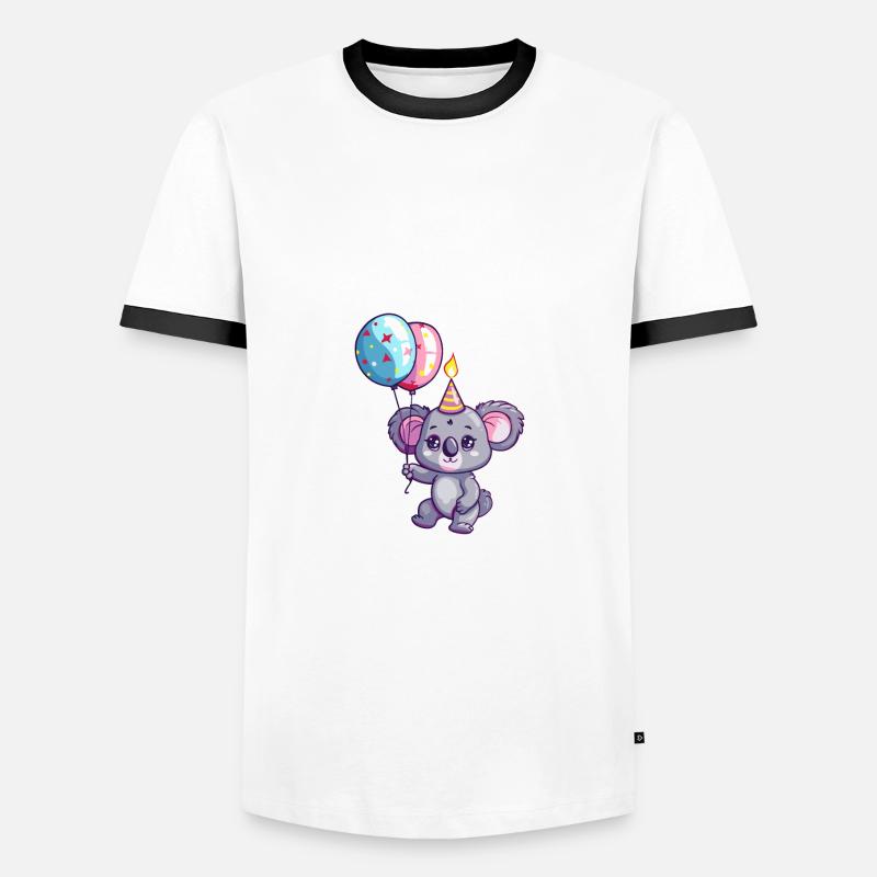 Koala Birthday Comic - Men's Ringer Shirt - white/black