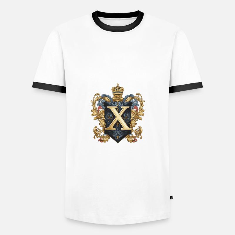 Corona con logo lettera X - Maglietta Contrast da uomo - bianco/nero