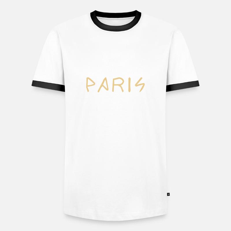 Paris Schriftzug Geschenk Geschenkidee - Männer Kontrast-T-Shirt - Weiß/Schwarz