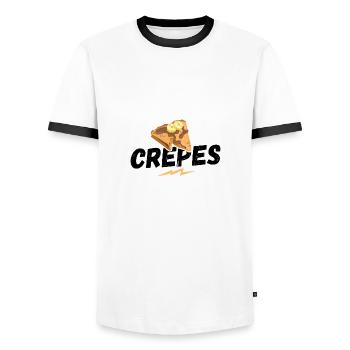 Crepes, baking, pancakes, pancakes - Men's Ringer Shirt - white/black - Front - AI Model Female 172 light (172cm) & AI Model Male 178 dark (178cm)