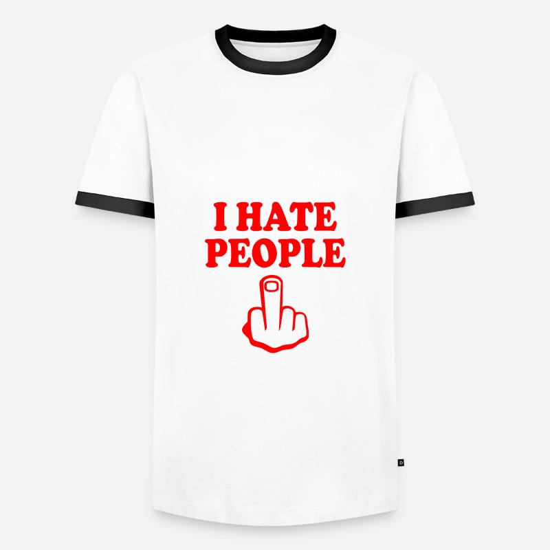 I hate people - Männer Kontrast-T-Shirt - Weiß/Schwarz