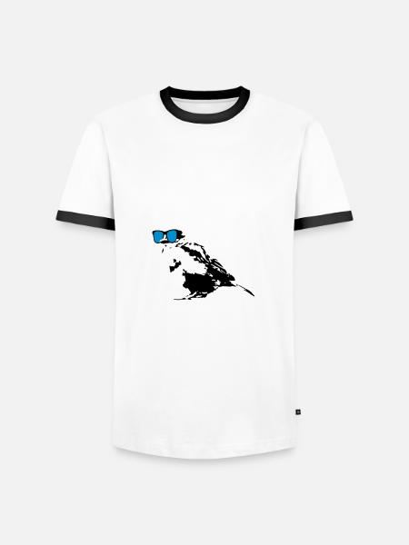 Spatz - Männer Kontrast-T-Shirt - Weiß/Schwarz