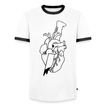 trust - Männer Kontrast-T-Shirt - Weiß/Schwarz - Vorne - AI Model Female 172 light (172cm) & AI Model Male 178 dark (178cm)