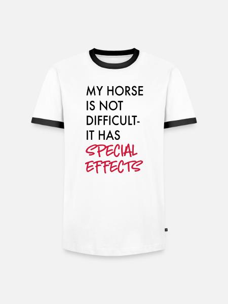 Cheval - T-shirt contrasté Homme - blanc/noir
