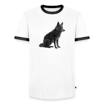 Loup - T-shirt contrasté Homme - blanc/noir - Devant - AI Model Female 172 light (172cm) & AI Model Male 178 dark (178cm)