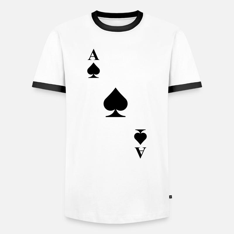 Karten - Männer Kontrast-T-Shirt - Weiß/Schwarz