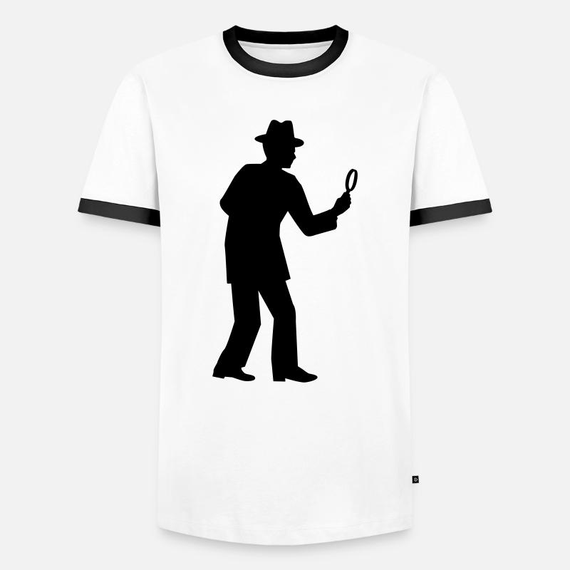 Detektiv - Männer Kontrast-T-Shirt - Weiß/Schwarz