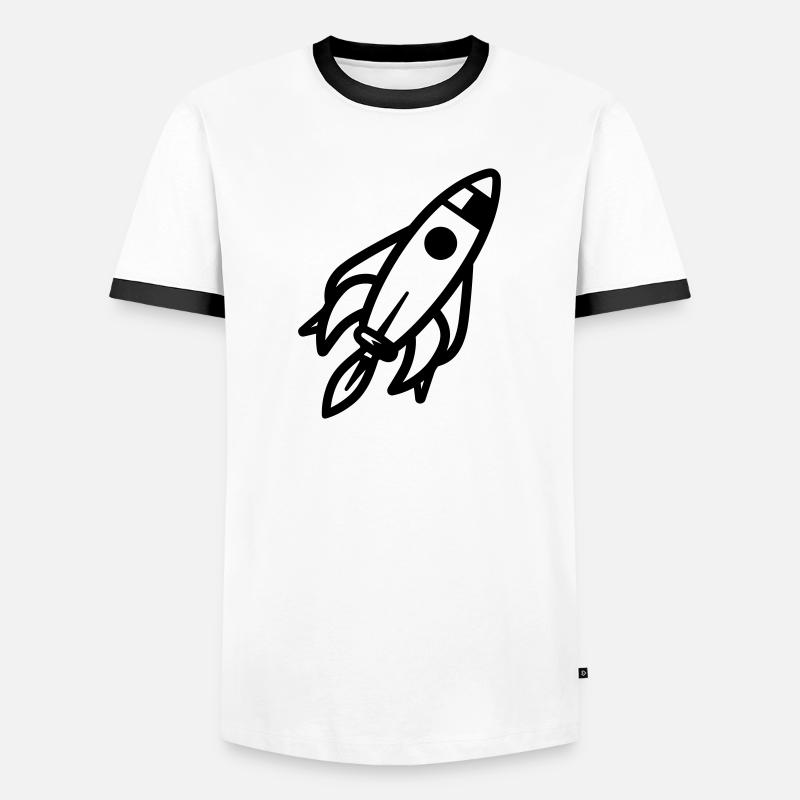 Rocket - Men's Ringer Shirt - white/black
