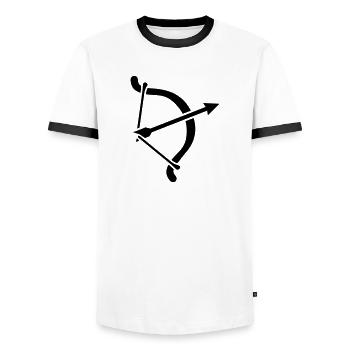 Tir à l'arc - T-shirt contrasté Homme - blanc/noir - Devant - AI Model Female 172 light (172cm) & AI Model Male 178 dark (178cm)