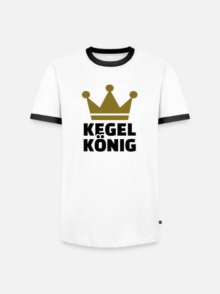 Kegeln - Männer Kontrast-T-Shirt - Weiß/Schwarz