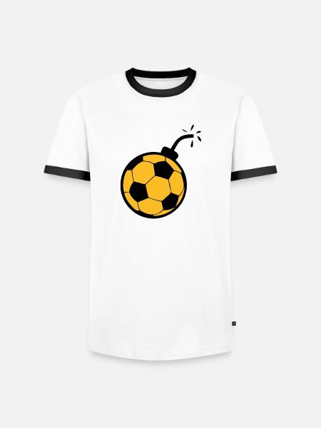 Soccer ball bomb soccer1 - Men's Ringer Shirt - white/black