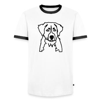 Bernese mountain - Men's Ringer Shirt - white/black - Front - AI Model Female 172 light (172cm) & AI Model Male 178 dark (178cm)