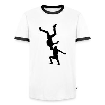 Freefly - Männer Kontrast-T-Shirt - Weiß/Schwarz - Vorne - AI Model Female 172 light (172cm) & AI Model Male 178 dark (178cm)