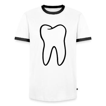 zahn__f1 - Männer Kontrast-T-Shirt - Weiß/Schwarz - Vorne - AI Model Female 172 light (172cm) & AI Model Male 178 dark (178cm)