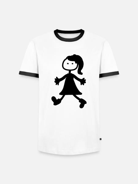 Ragazza - Männer Kontrast-T-Shirt - Weiß/Schwarz