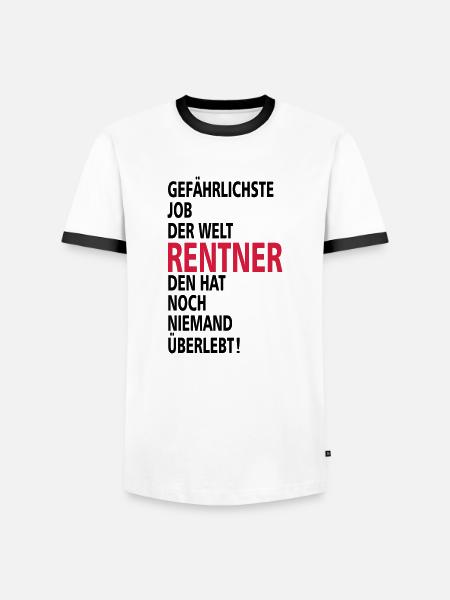rentner - Männer Kontrast-T-Shirt - Weiß/Schwarz