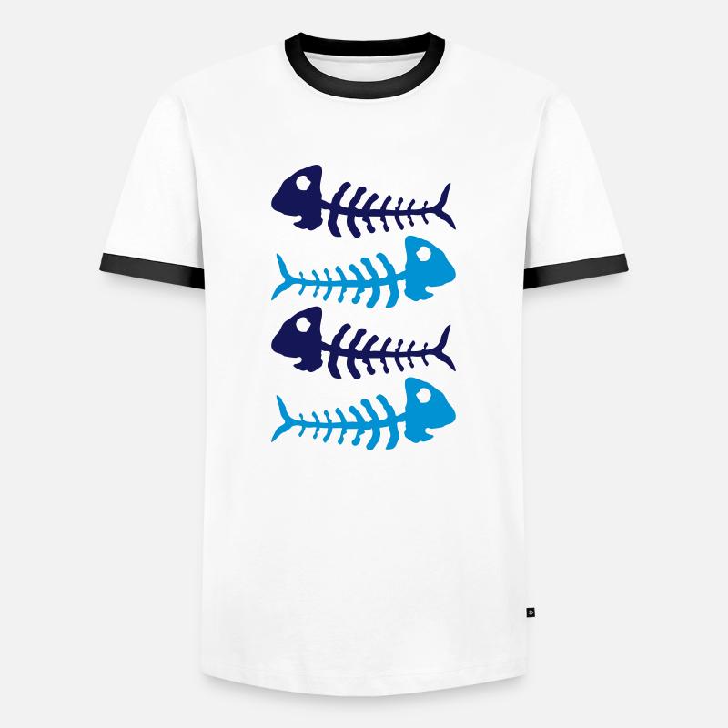 fish_bones_tb2 - Men's Ringer Shirt - white/black