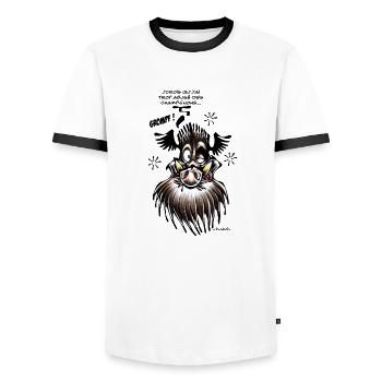 Sanglier Et Champignons - T-shirt contrasté Homme - blanc/noir - Devant - AI Model Female 172 light (172cm) & AI Model Male 178 dark (178cm)