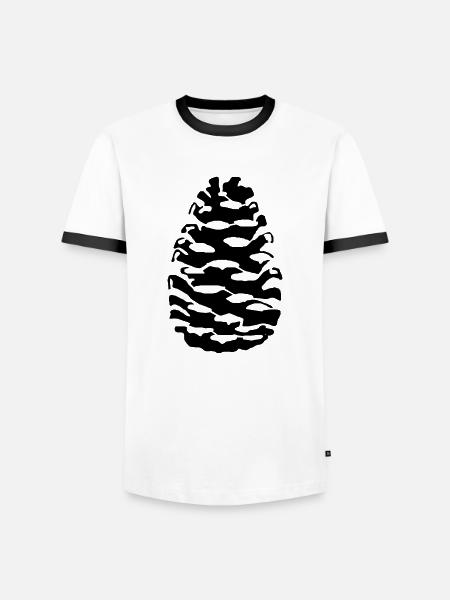 Tannenzapfen Zapfen Pine - Männer Kontrast-T-Shirt - Weiß/Schwarz