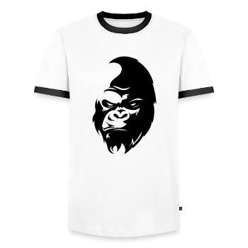 gorilla - Männer Kontrast-T-Shirt - Weiß/Schwarz - Vorne - AI Model Female 172 light (172cm) & AI Model Male 178 dark (178cm)