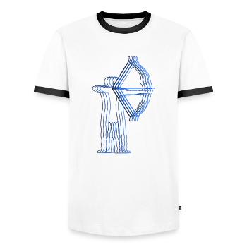 Archery archery archer gift - Men's Ringer Shirt - white/black - Front - AI Model Female 172 light (172cm) & AI Model Male 178 dark (178cm)