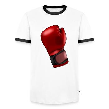 boxing glove - Men's Ringer Shirt - white/black - Front - AI Model Female 172 light (172cm) & AI Model Male 178 dark (178cm)