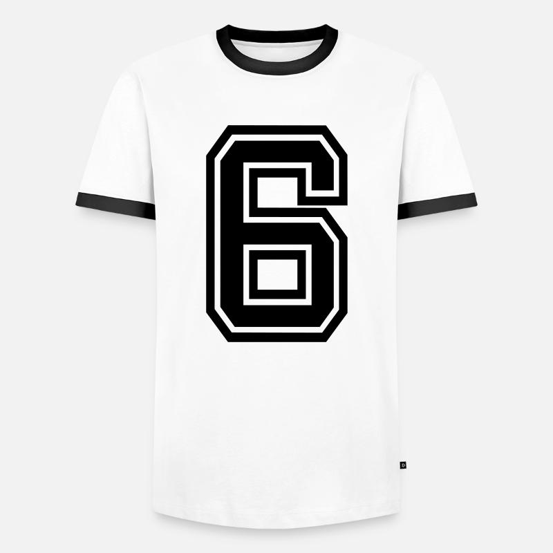6 - Men's Ringer Shirt - white/black