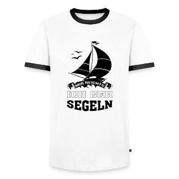 Mir Reicht es Ich gehe Segeln - Männer Kontrast-T-Shirt - Weiß/Schwarz - Vorne - AI Model Female 172 light (172cm) & AI Model Male 178 dark (178cm)