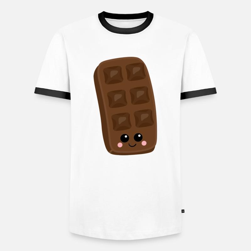 Chocolate - Men's Ringer Shirt - white/black