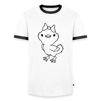 Girl cute chick bow - Men's Ringer Shirt - white/black - Front - AI Model Female 172 light (172cm) & AI Model Male 178 dark (178cm)
