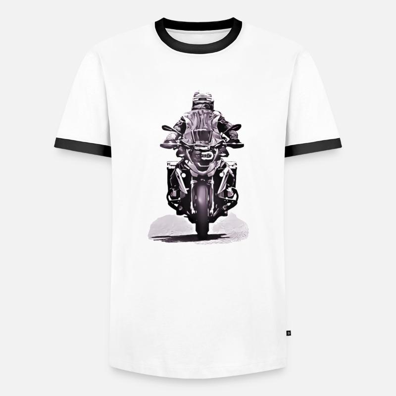 GS Motorradfahrer black - Männer Kontrast-T-Shirt - Weiß/Schwarz