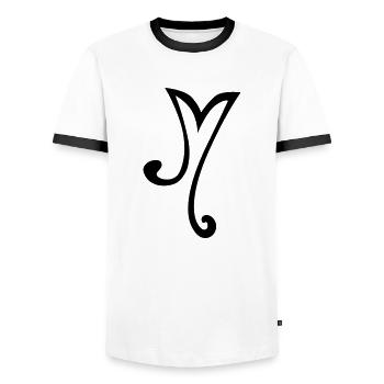 MarandersM - Männer Kontrast-T-Shirt - Weiß/Schwarz - Vorne - AI Model Female 172 light (172cm) & AI Model Male 178 dark (178cm)