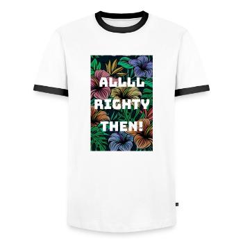 Alles in Ordnung, dann - Männer Kontrast-T-Shirt - Weiß/Schwarz - Vorne - AI Model Female 172 light (172cm) & AI Model Male 178 dark (178cm)