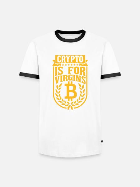 crypto is for virgins - Men's Ringer Shirt - white/black